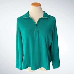 Lands End Polartec Aircore 100 Petite Fleece Quarter-Zip Pullover Sweater